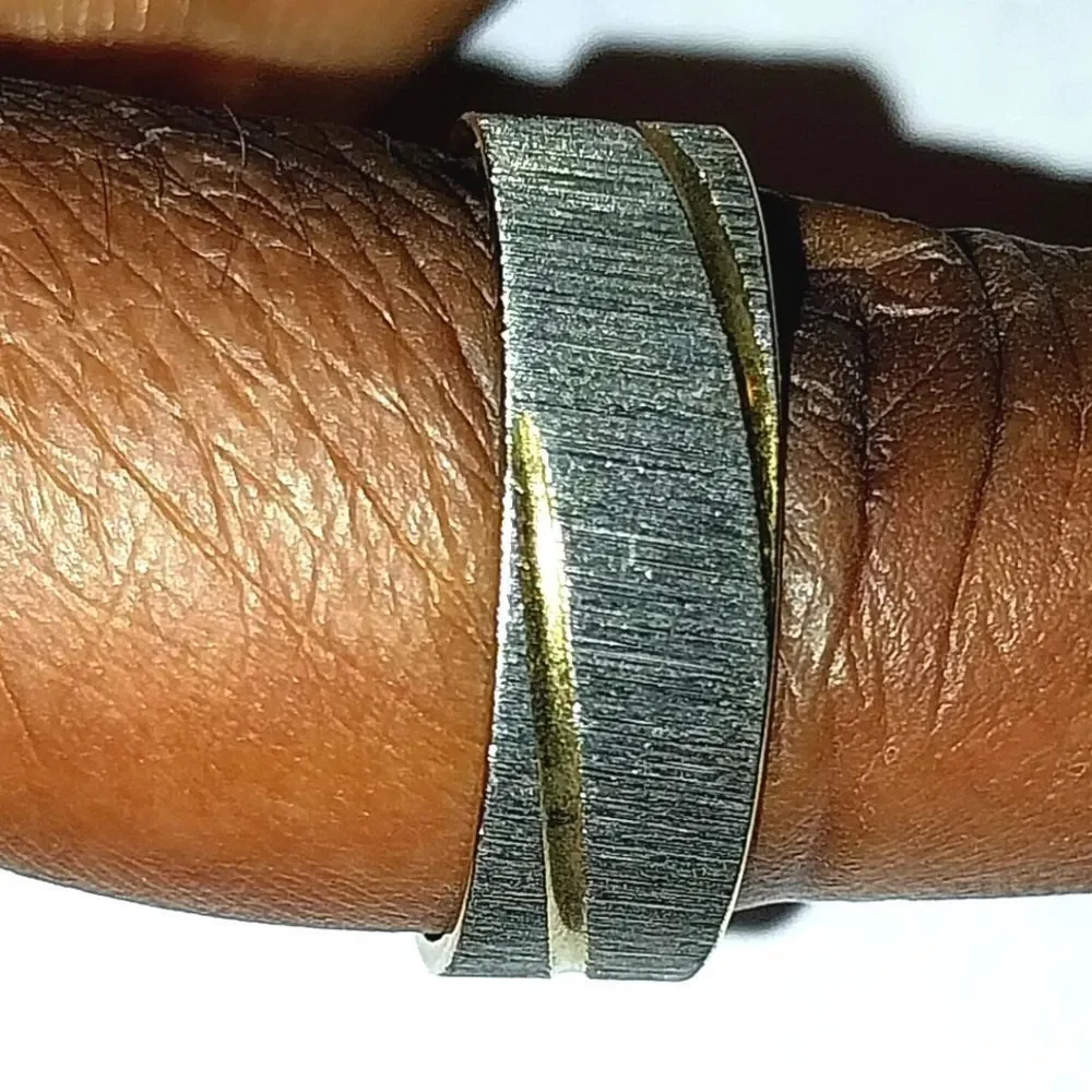 Stainless steel wide band hypoallergenic nickel free Men's ring sz 11